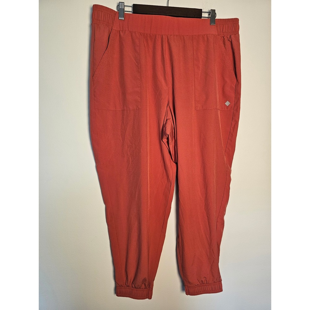 [Athleisure] Rise by LuLaRoe Jogger Pants Women 1X Rust Orange Elastic Waist 24"